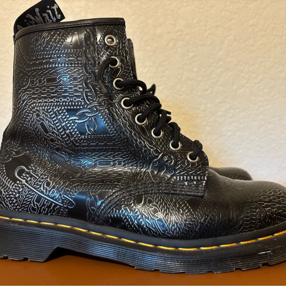 Dr. Martens Black Embossed Men's Boots